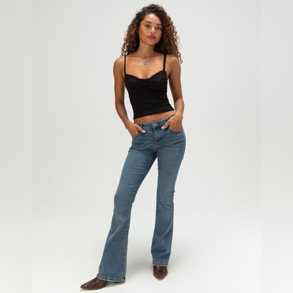 RSQ Womens Low Rise Butterfly Bootcut Jeans sz 24
